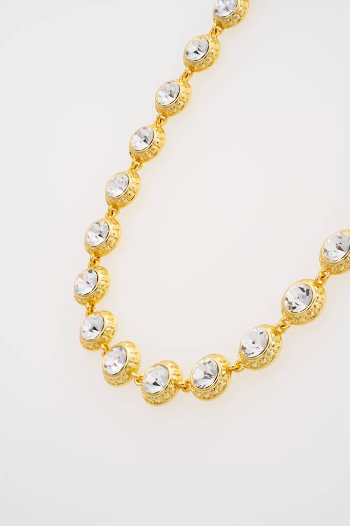 Solanna: Solitaire Sparkle Crystal Chain Necklace : TBJ4107-02-02