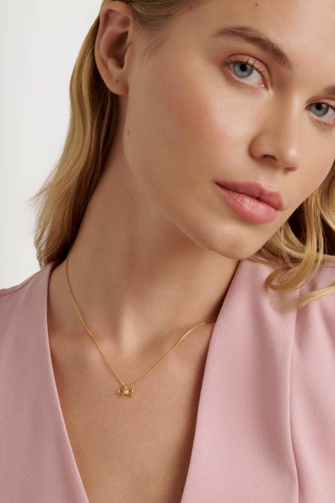 Blaire: Mini Metal Bow Pendant Necklace : TBJ4175-02-03