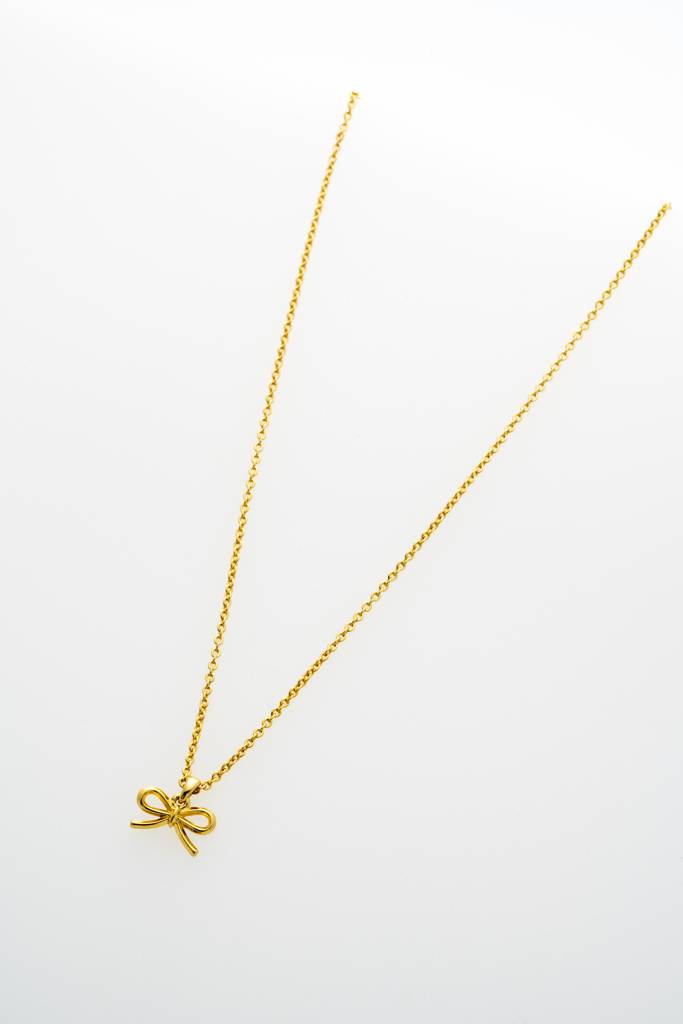 Blaire: Mini Metal Bow Pendant Necklace : TBJ4175-02-03