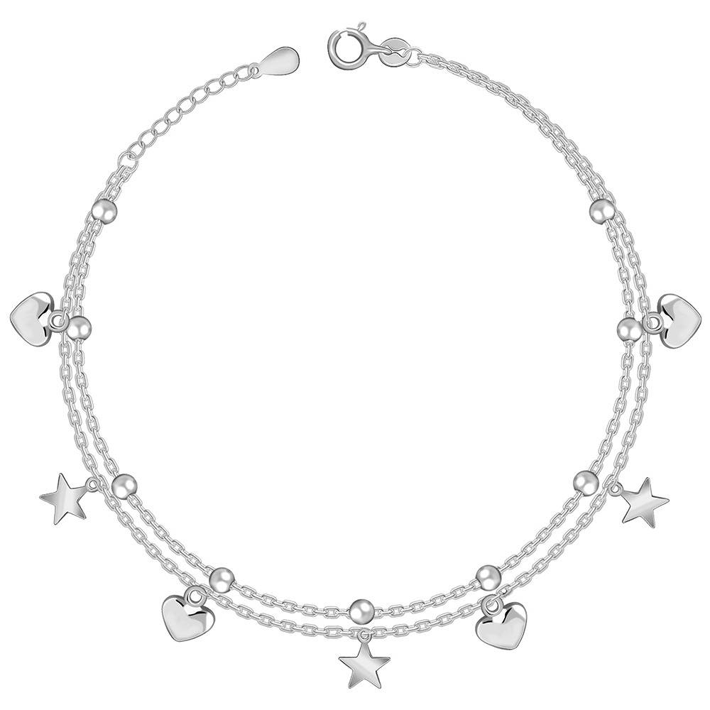 925 Silver Celestial Rhythm Anklet,Single| Gifts For Women And Girls | With Certificate Of Authenticity And 925 Stamp : TLA057