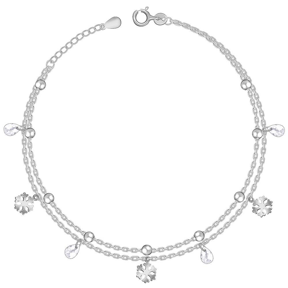 925 Silver Divine Floral Layered Anklet | Gifts For Women And Girls | With Certificate Of Authenticity And 925 Stamp  : TLA069