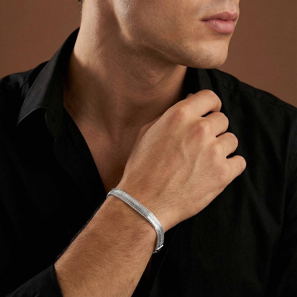 925 Silver Snake Bracelet For Him|Gifts For Men And Boys|With Certificate Of Authenticity And 925 Stamp |6 Months W : TLBR0105