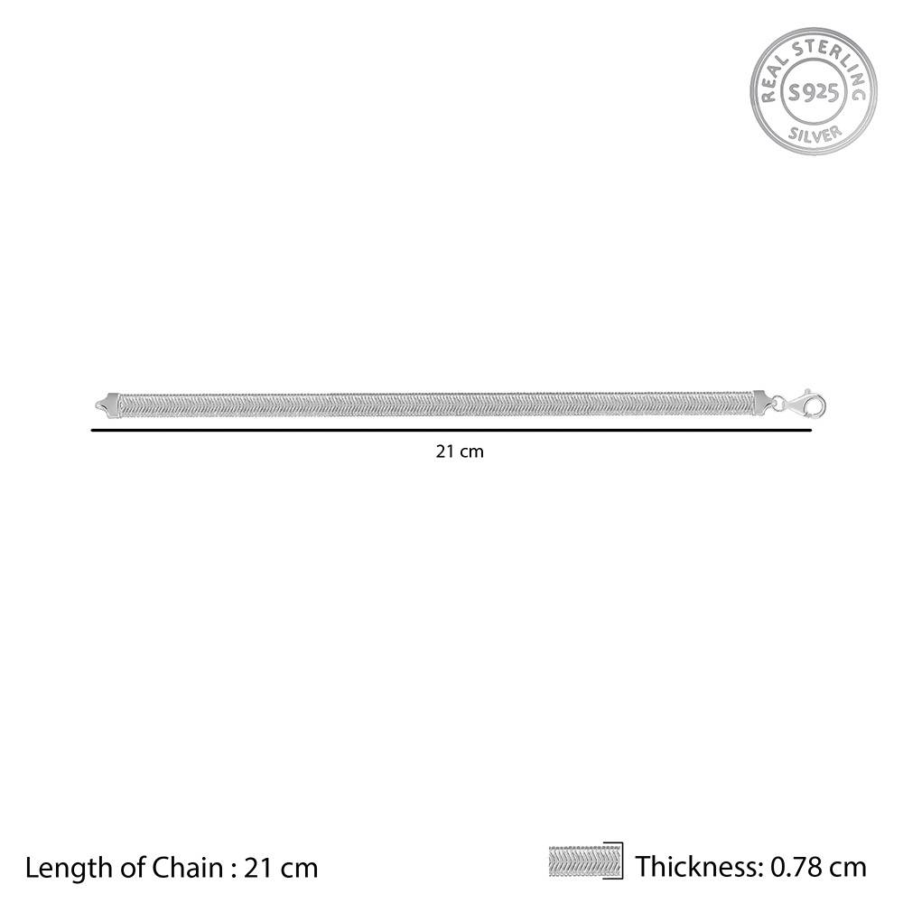 925 Silver Snake Bracelet For Him|Gifts For Men And Boys|With Certificate Of Authenticity And 925 Stamp |6 Months W : TLBR0105