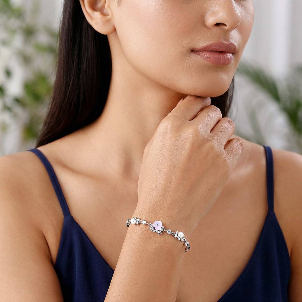 925 Silver Heart Grace Bracelet|Gifts For Women And Girls : TLBR0192