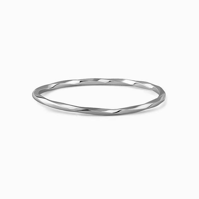 925 Silver Twisted Solid Bangle|Gifts For Women And Girls | With Certificate Of Authenticity And 925 Stamp | 6 Mont : TLBR0205