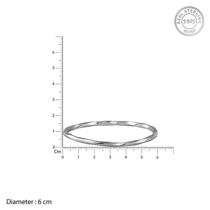 925 Silver Twisted Solid Bangle|Gifts For Women And Girls | With Certificate Of Authenticity And 925 Stamp | 6 Mont : TLBR0205