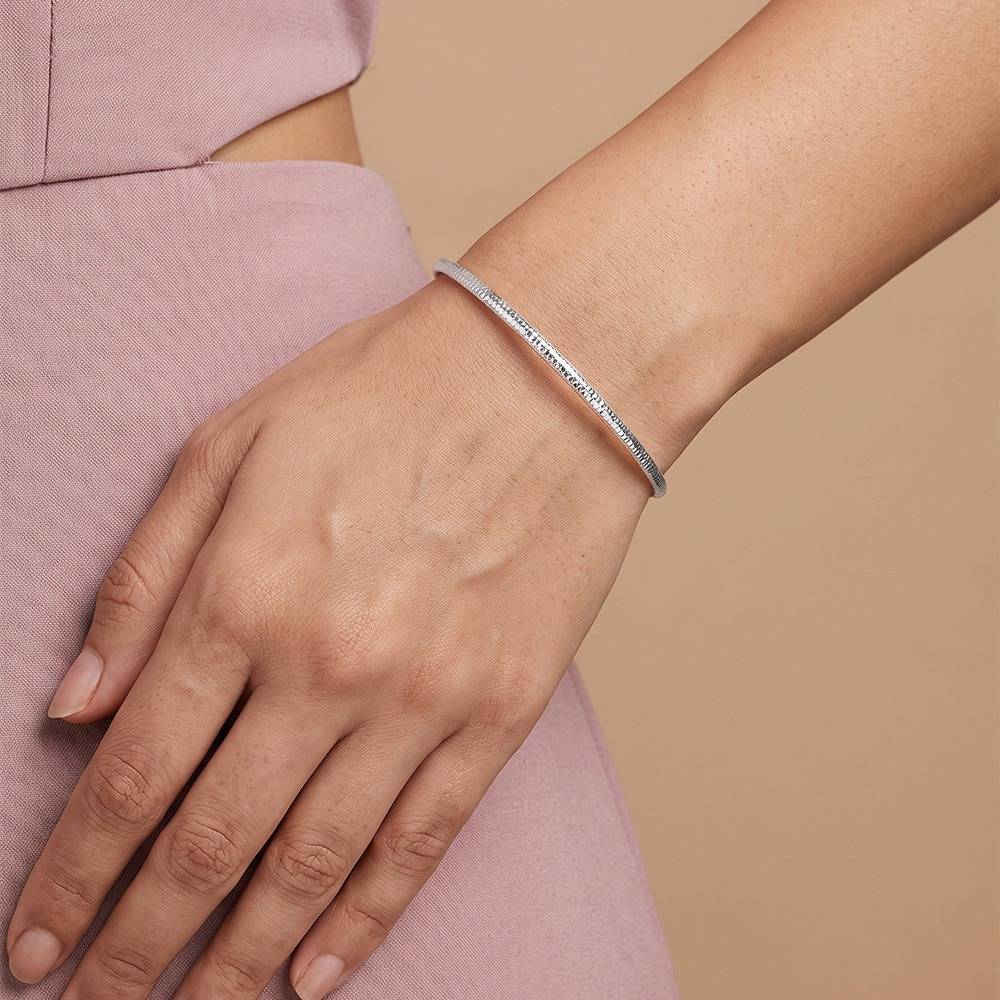 925 Silver Grace Shine Bangle Fixed Size Gifts For Women And Girls : TLBR0301