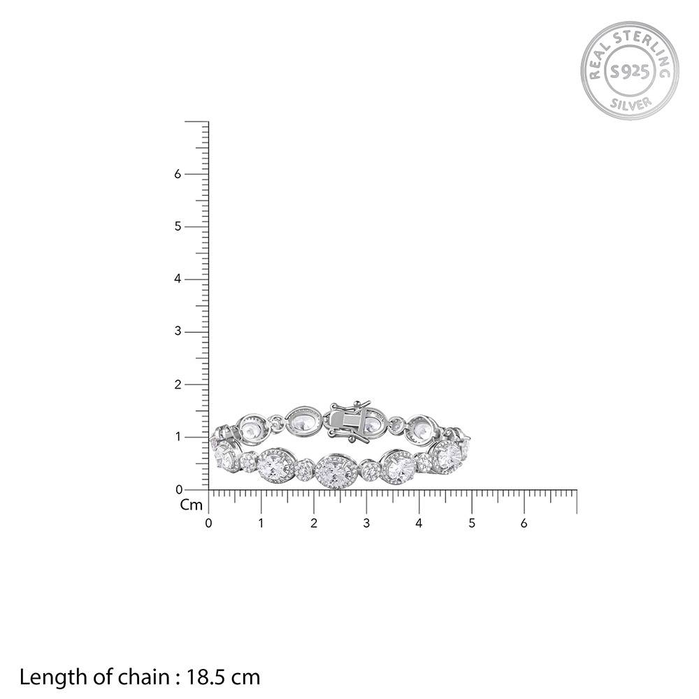 925 Silver Young Royals Zircon Bracelet|Gifts For Women And Girls |With Certificate Of Authenticity And 925 Stamp |6 : TLBR038