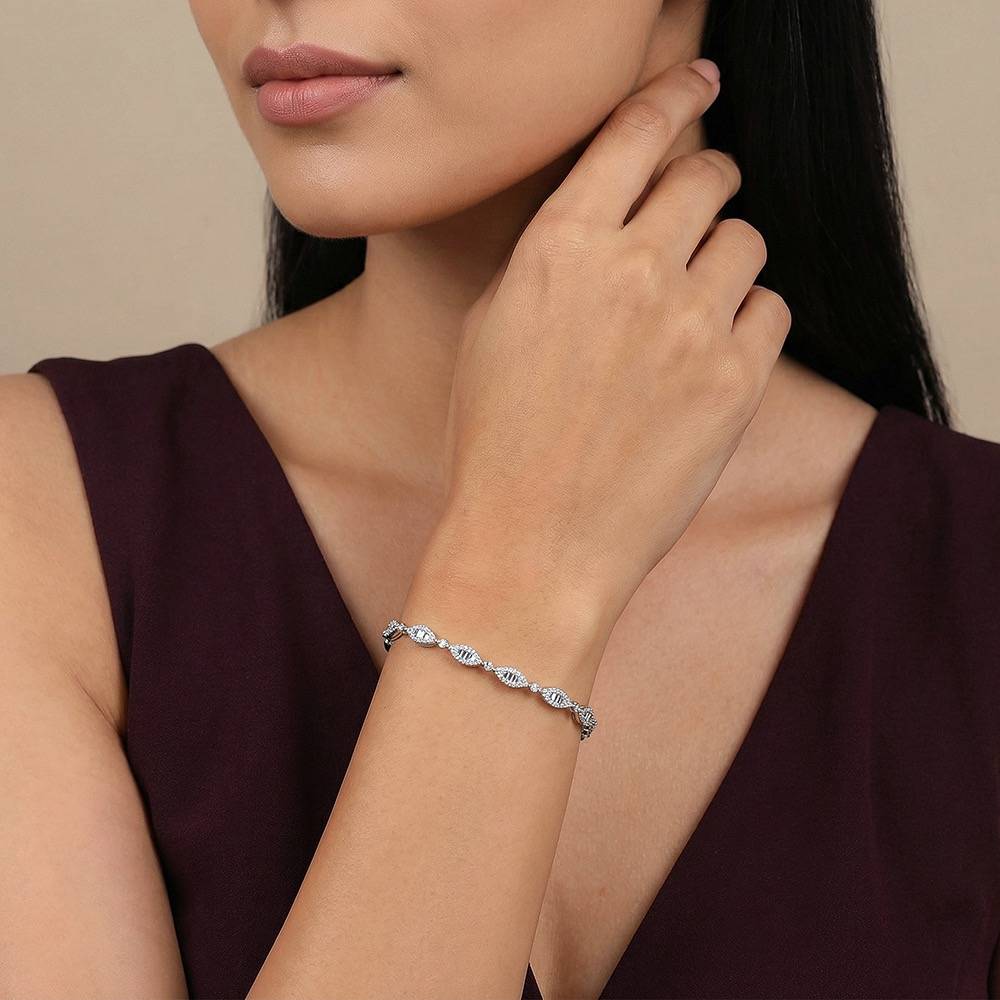 925 Silver Modern Nazar Bracelet|Gifts For Women And Girls |With Certificate Of Authenticity And 925 Stamp |6 Months : TLBR064