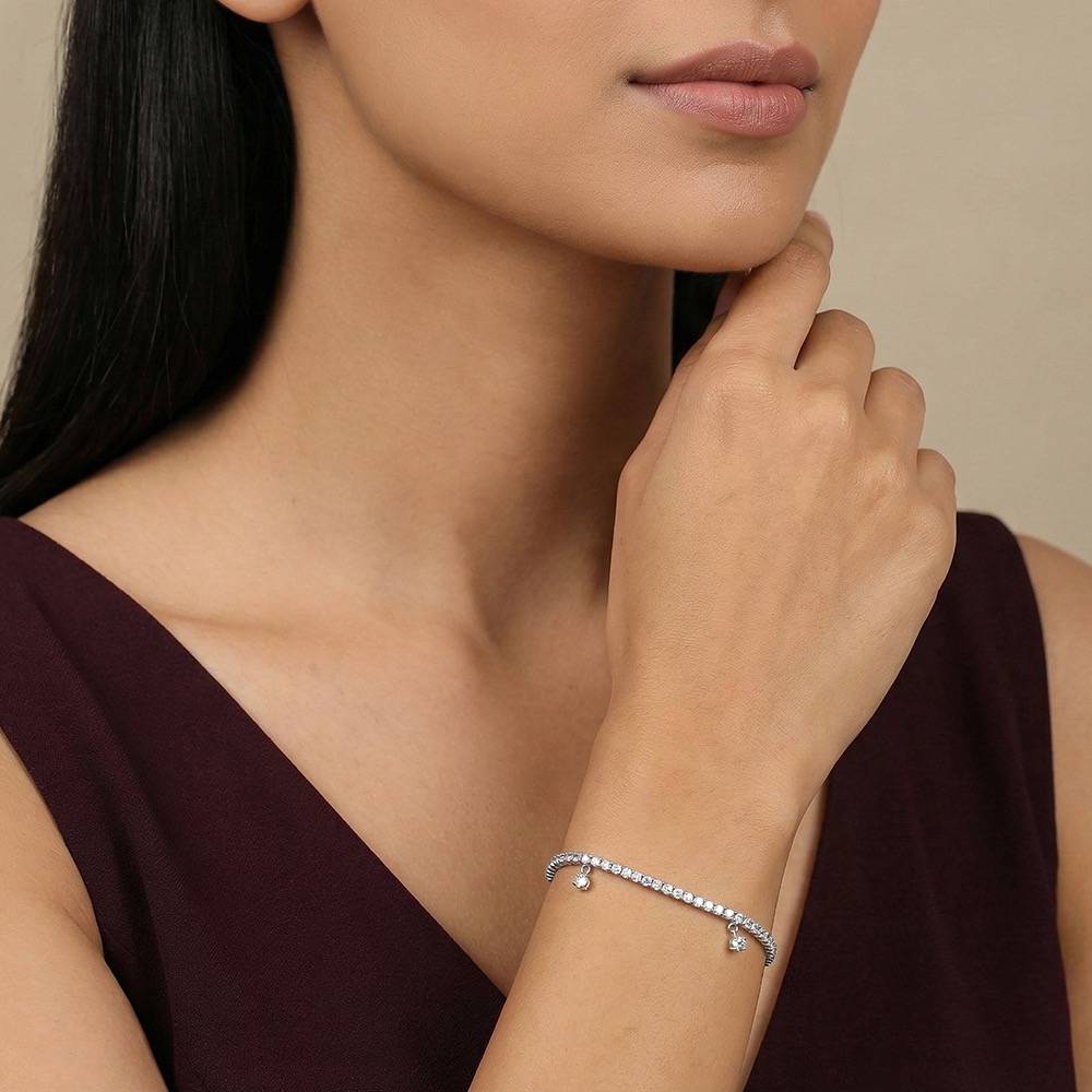 925 Silver Everyday Crush Tennis Bracelet|Gifts For Women And Girls |With Certificate Of Authenticity And 925 Stamp  : TLBR094