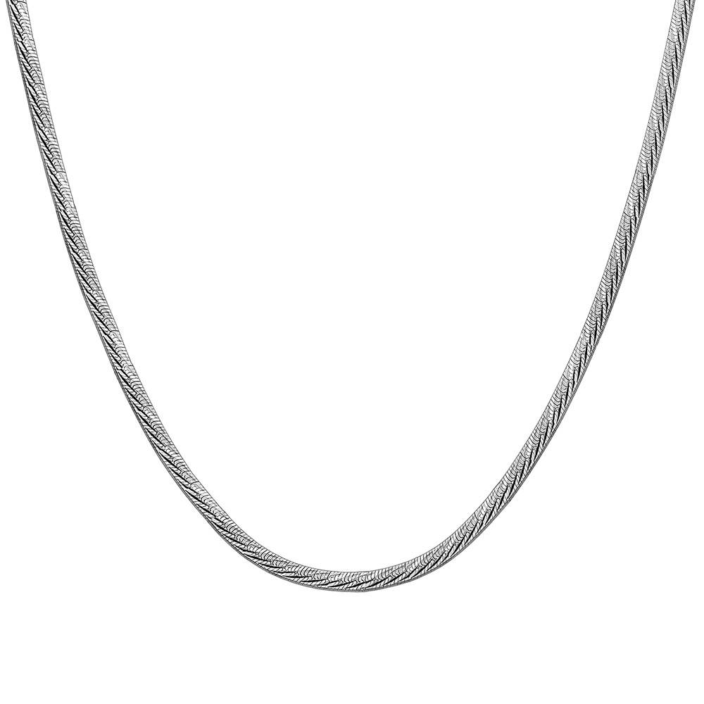 925 Silver Flat Snake Chain For Him|Chains For Men & Boys|With Certificate Of Authenticity And 925 Stamp |6 Months W : TLCH054