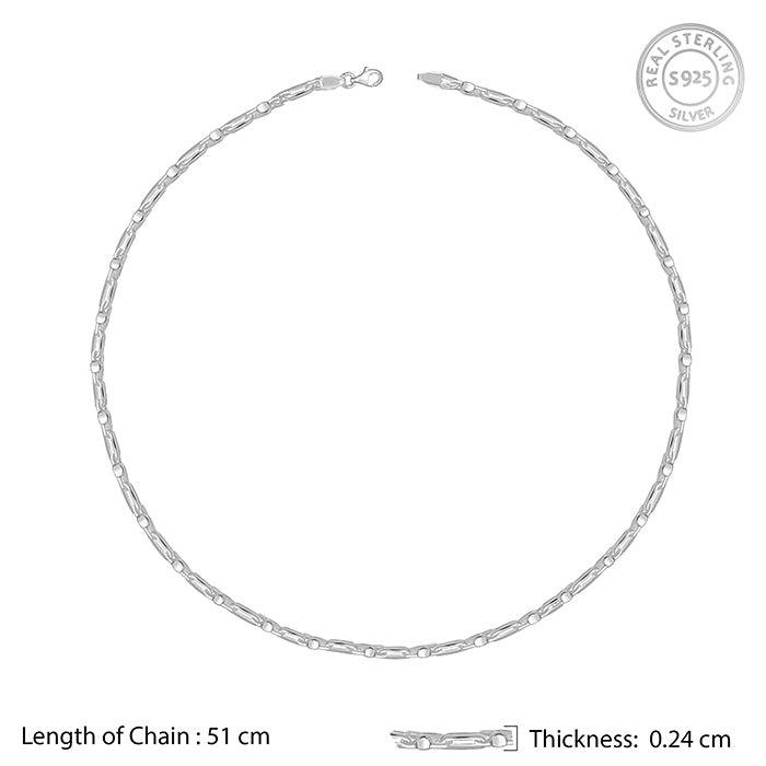 925 Silver Heshe Chain For Him|Chains For Men & Boys|With Certificate Of Authenticity And 925 Stamp |6 Months Warranty : TLCH065