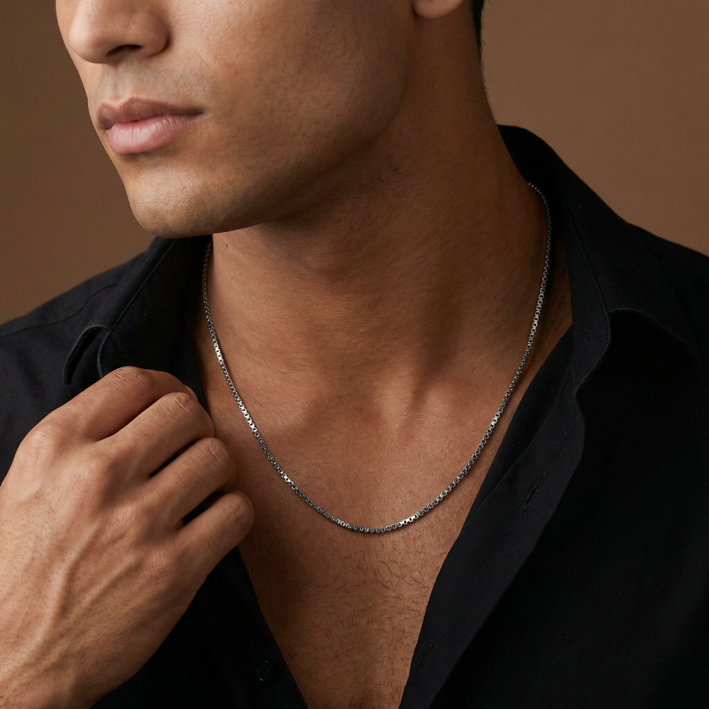 925 Silver Box Rolo Chain For Him|Chains To Men & Boys | With Certificate Of Authenticity And 925 Stamp | 6 Months W : TLCH072