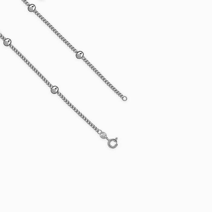 925 Silver Sleek Ball Station Chain|Chains To Gift Women & Girls | With Certificate Of Authenticity And 925 Stamp |  : TLCH077