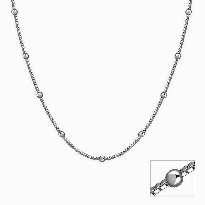 925 Silver Box And Balls Chain|Chains To Gift Women & Girls | With Certificate Of Authenticity And 925 Stamp | 6 Mon : TLCH080