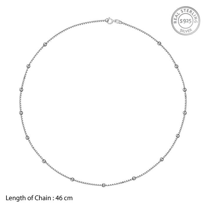 925 Silver Box And Balls Chain|Chains To Gift Women & Girls | With Certificate Of Authenticity And 925 Stamp | 6 Mon : TLCH080