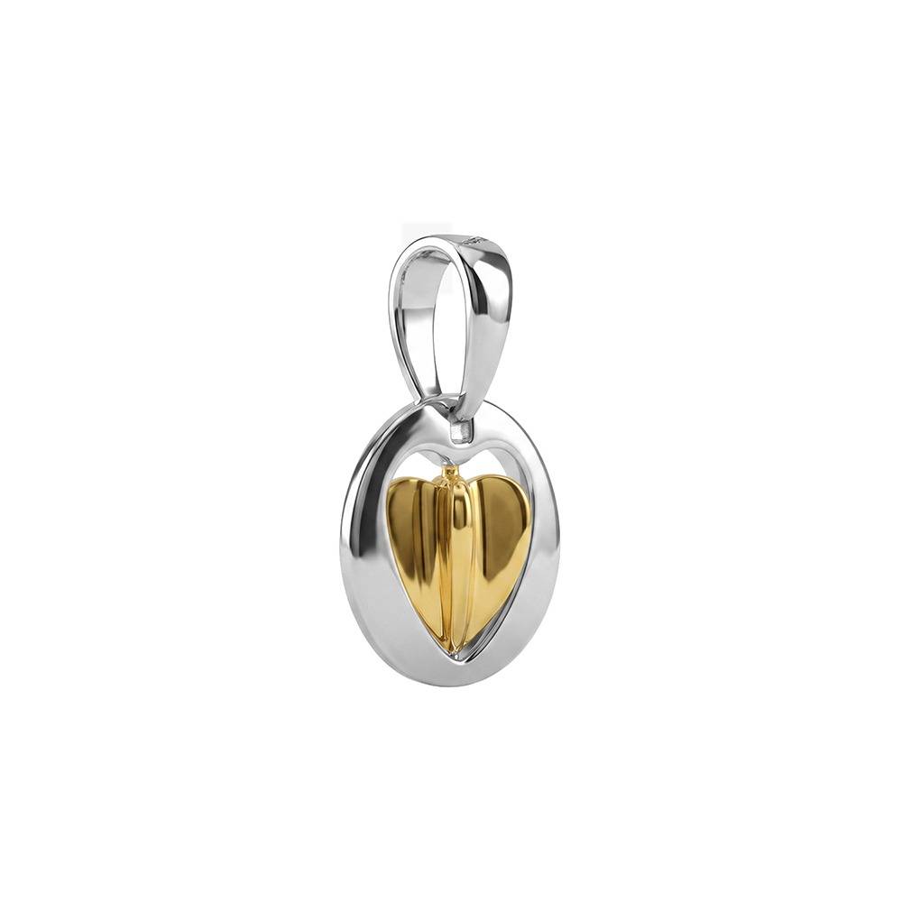 925 Silver Dual Tone Heart In Frame Pendant|Necklace To Gift Women & Girls | With Certificate Of Authenticity And 925 : TLCR07