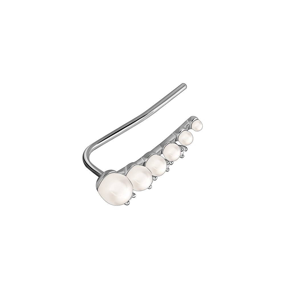 925 Silver Pearl Ascend Climber Earrings|Drops To Gift Women & Girls | With Certificate Of Authenticity And 925 Stam : TLER021