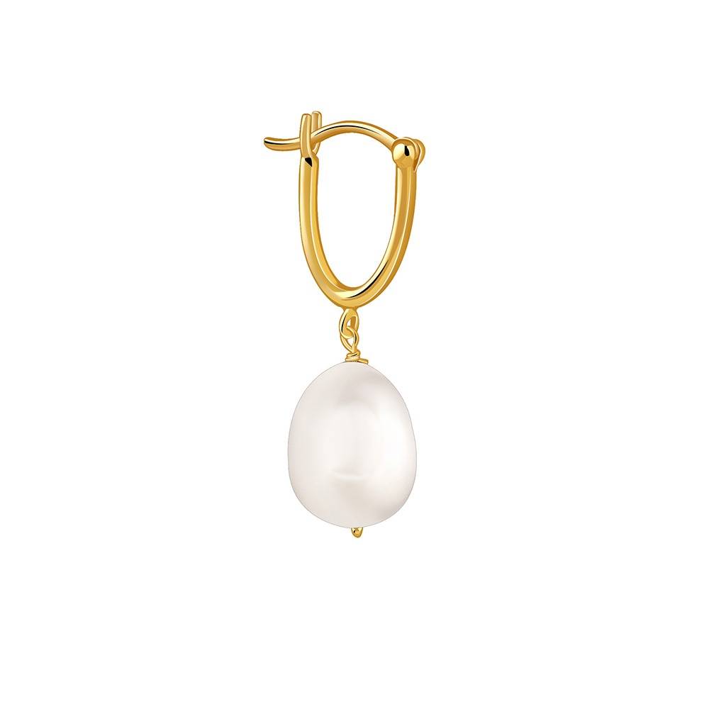 925 Silver Golden Thelma Pearl Drop Earrings|Drops To Gift Women & Girls | With Certificate Of Authenticity And 925 : TLER0224