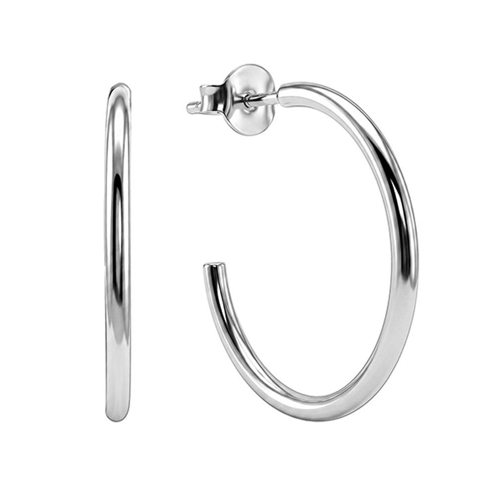 Giva 925 Silver Essential Half Hoop Earrings|Drops To Gift Women & Girls | With Certificate Of Authenticity And 925 : TLER0263