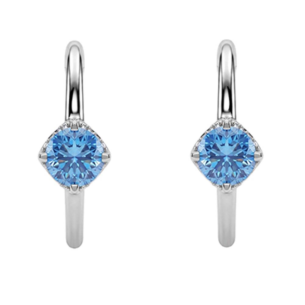 925 Silver Sky Blue Hoop Earrings|Drops To Gift Women & Girls | With Certificate Of Authenticity And 925 Stamp | 6  : TLER0359