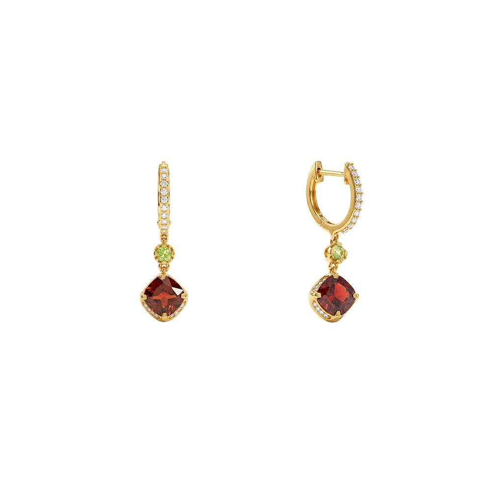 925 Silver Golden Crimson Prism Drop Earrings|Dangler To Gift Women & Girls | With Certificate Of Authenticity And  : TLER0360