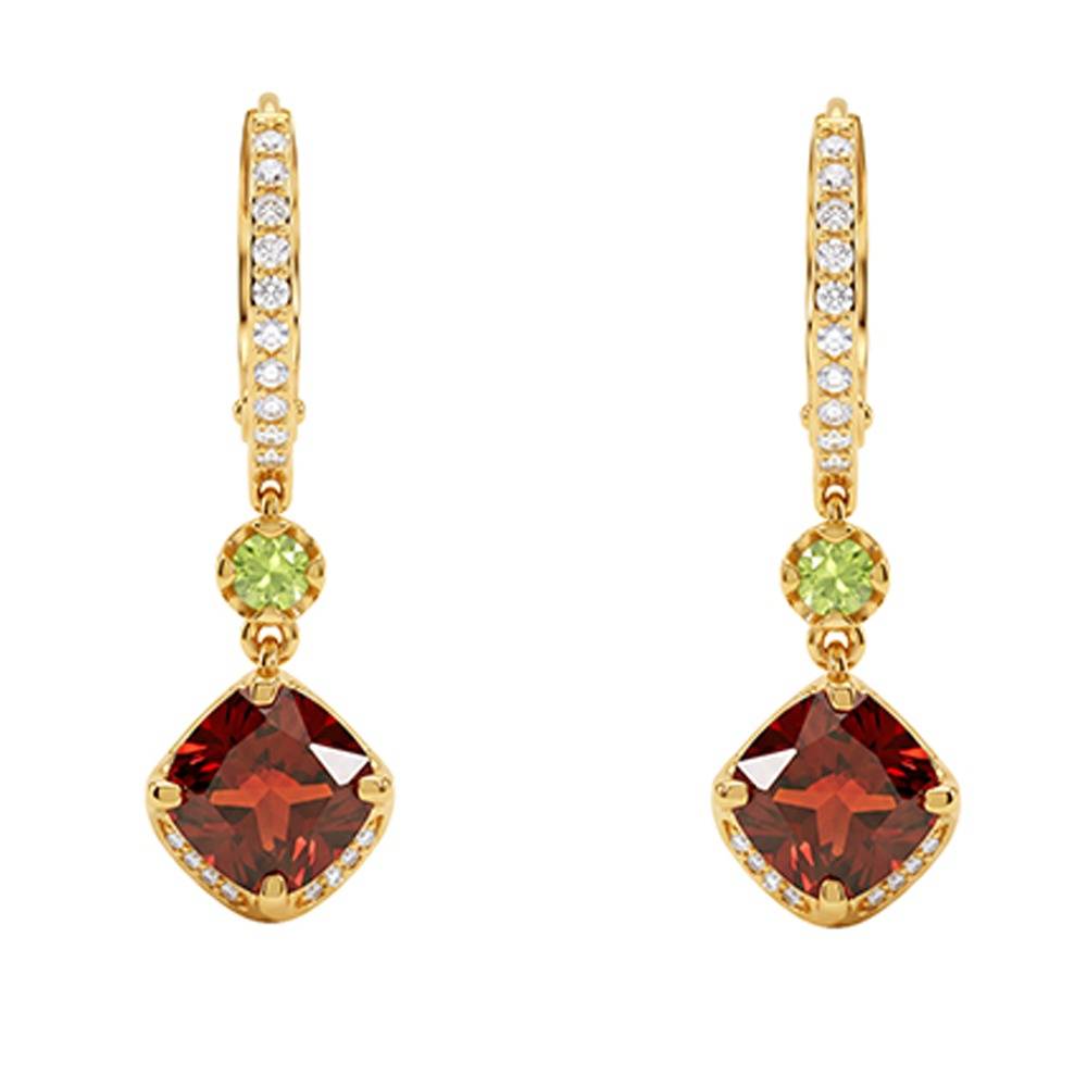 925 Silver Golden Crimson Prism Drop Earrings|Dangler To Gift Women & Girls | With Certificate Of Authenticity And  : TLER0360