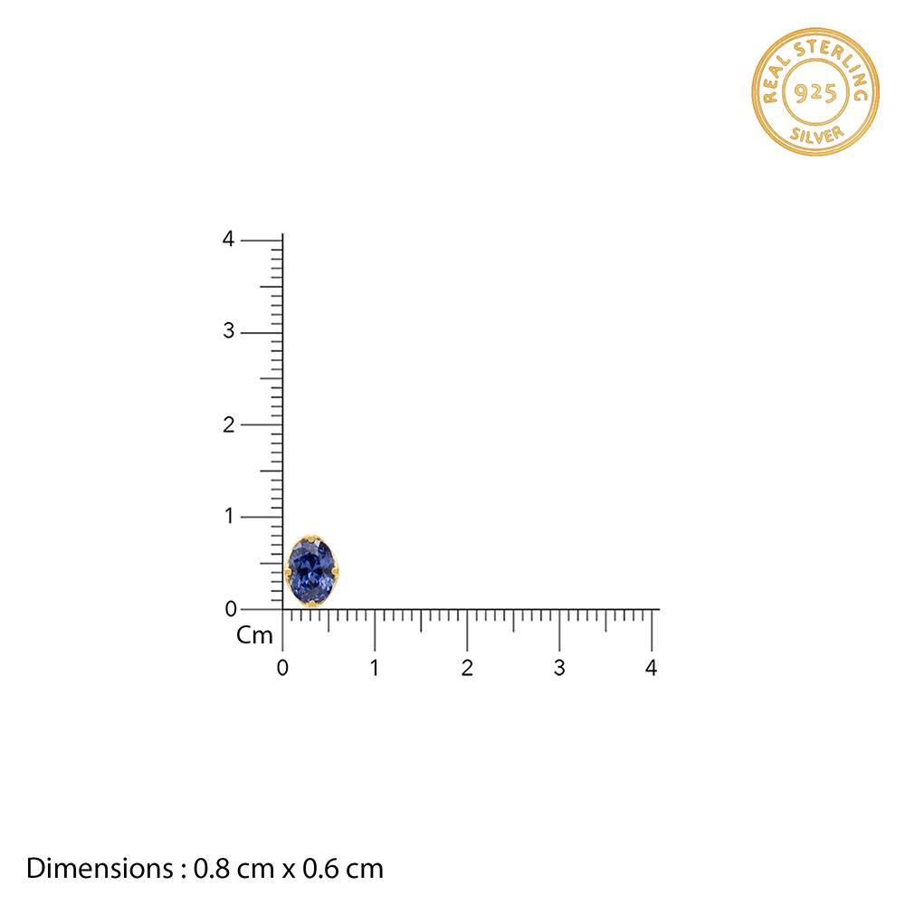 925 Silver Golden Blue Radiance Stud Earrings|Dangler To Gift Women & Girls | With Certificate Of Authenticity And  : TLER0361