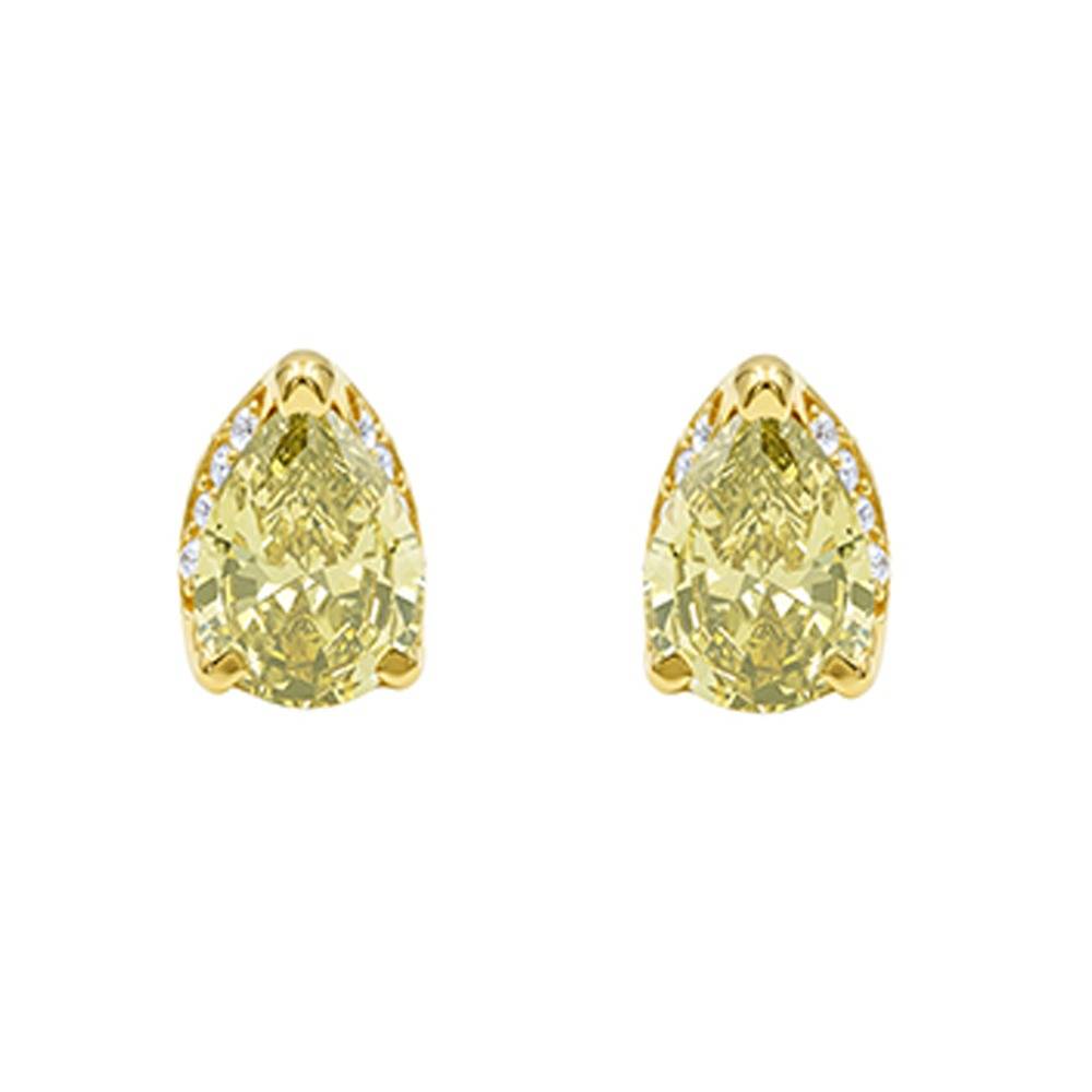 925 Silver Golden Citrine Glow Stud Earrings|Dangler To Gift Women & Girls | With Certificate Of Authenticity And 9 : TLER0363