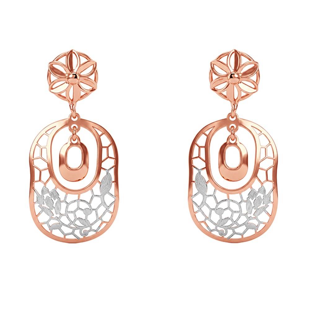 925 Silver Dual Tone Bloom & Frame Earrings|Drops To Gift Women & Girls | With Certificate Of Authenticity And 925  : TLER0371