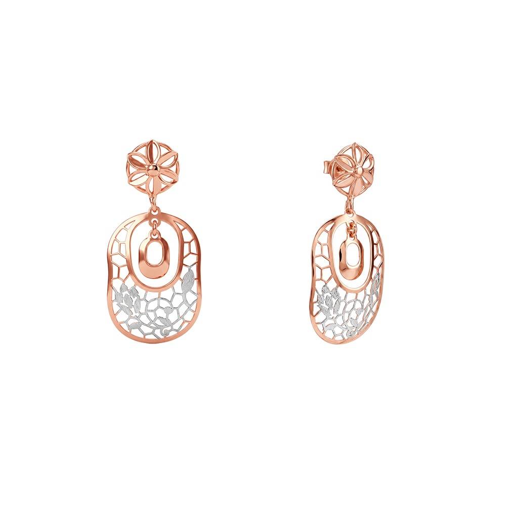 925 Silver Dual Tone Bloom & Frame Earrings|Drops To Gift Women & Girls | With Certificate Of Authenticity And 925  : TLER0371