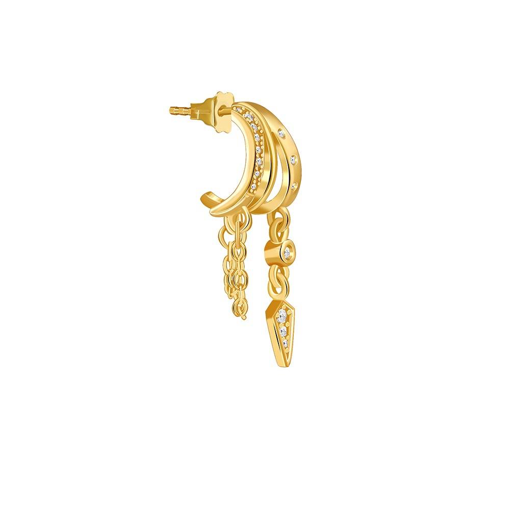 925 Silver Golden Fancy Earrings|Drops To Gift Women & Girls : TLER047