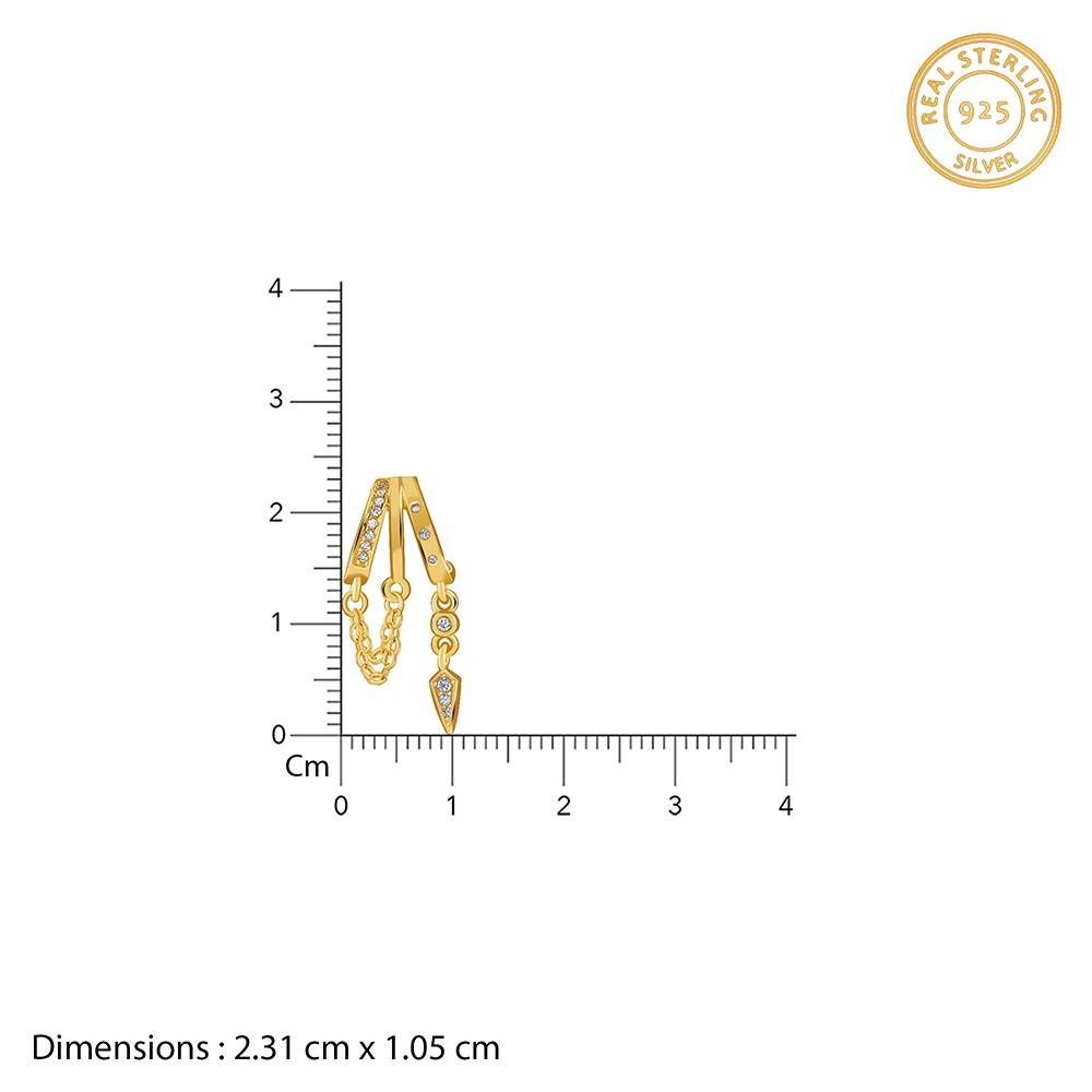 925 Silver Golden Fancy Earrings|Drops To Gift Women & Girls : TLER047