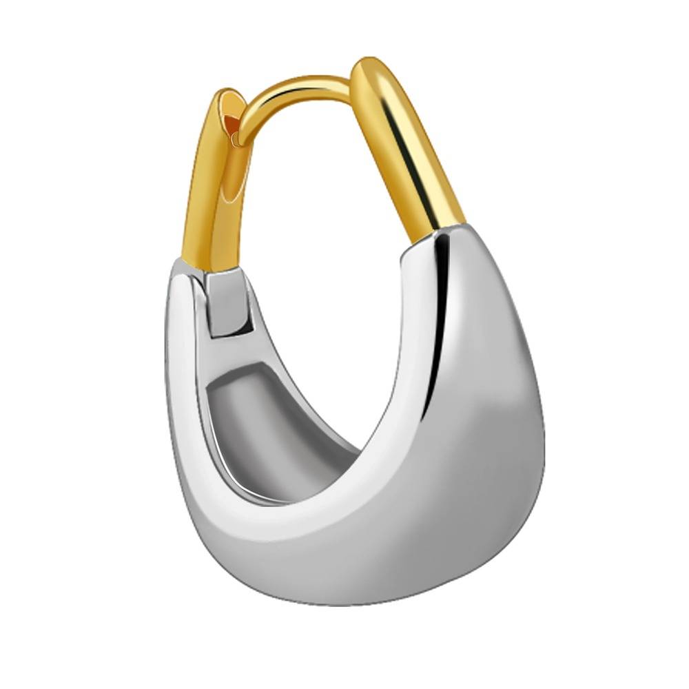 925 Silver Dual Tone Uniquely Yours Hoop Earrings : TLER066