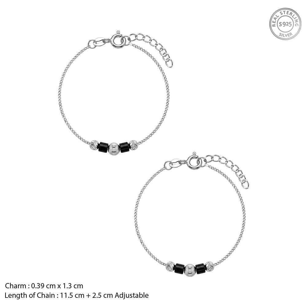 925 Silver Stylish Beads Kids Anklet| Gifts For Women And Girls | With Certificate Of Authenticity And 925 Stam : TLKA07TLKA07