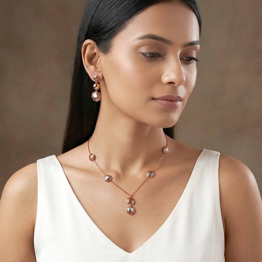 925 Silver Dual Tone Filigree Orb Silver Set|Gifts For Women And Girls | With Certificate Of Authenticity A : TLPD0110TLER0184