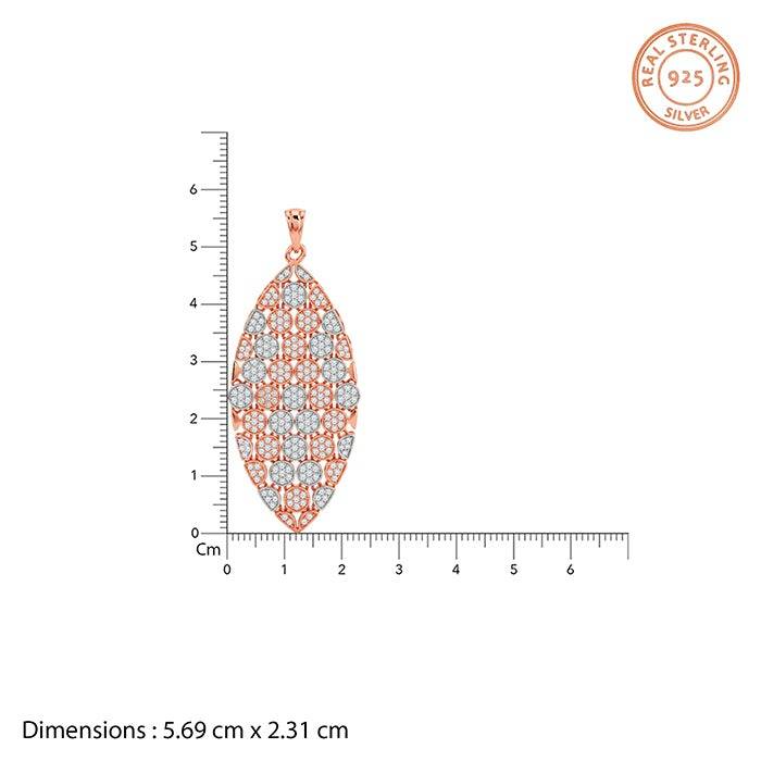 925 Silver Dual Tone Verdant Glow Silver Pendant With Link Chain|Necklace To Gift Women & Girls | With Certificate  : TLPD0117