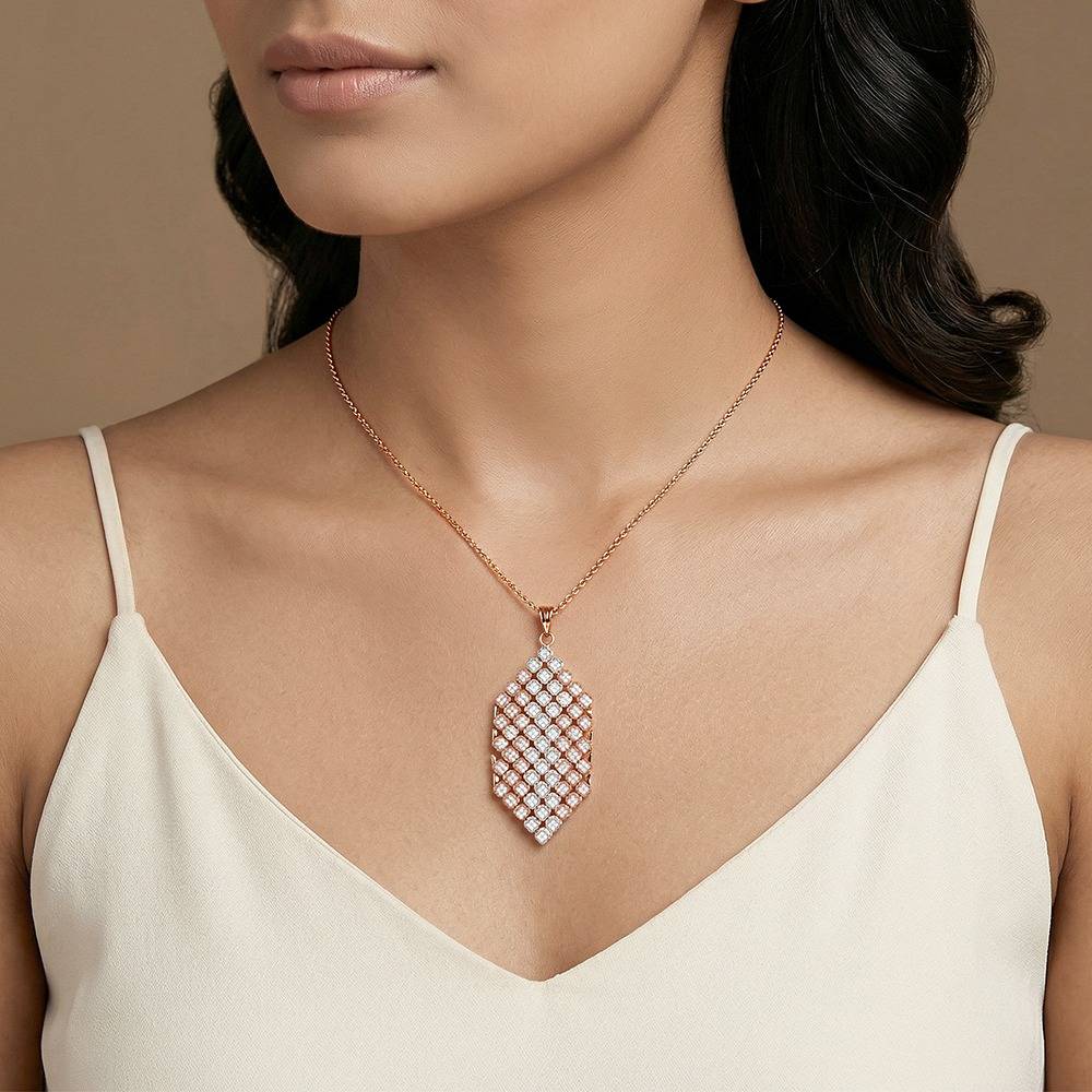 925 Silver Dual Tone Aurora Angle Silver Pendant With Link Chain|Necklace To Gift Women & Girls | With Certificate  : TLPD0122
