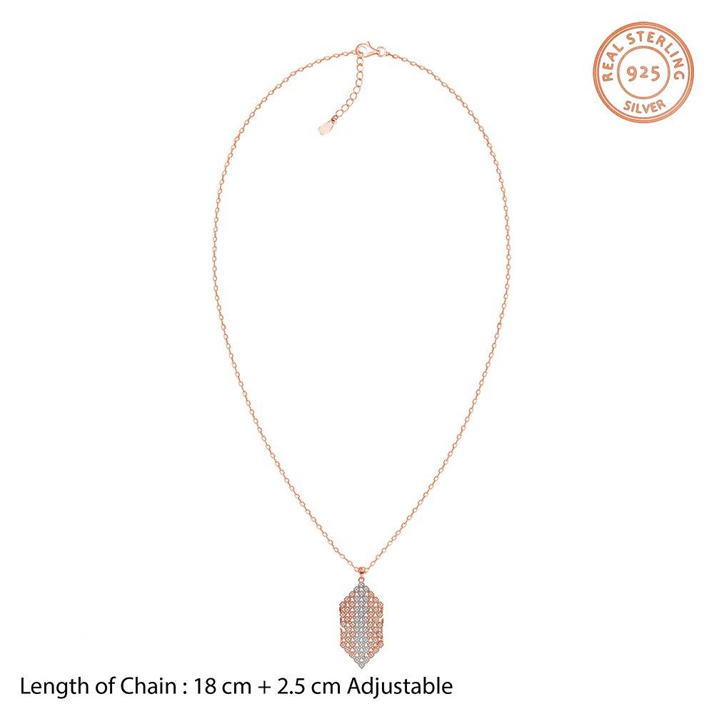 925 Silver Dual Tone Aurora Angle Silver Pendant With Link Chain|Necklace To Gift Women & Girls | With Certificate  : TLPD0122
