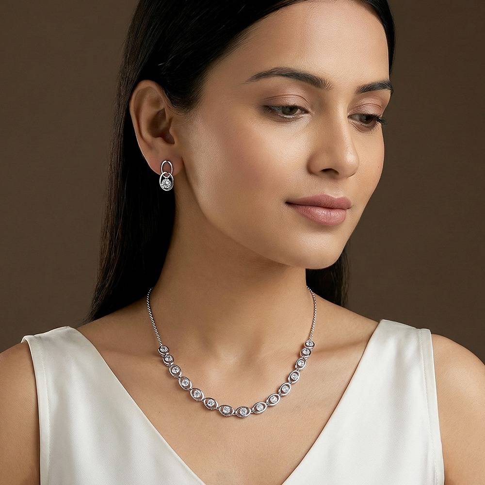 925 Silver Charming Oval Set|Gifts For Women And Girls | With Certificate Of Authenticity And 925 Stamp | 6 : TLPD0127TLER0201