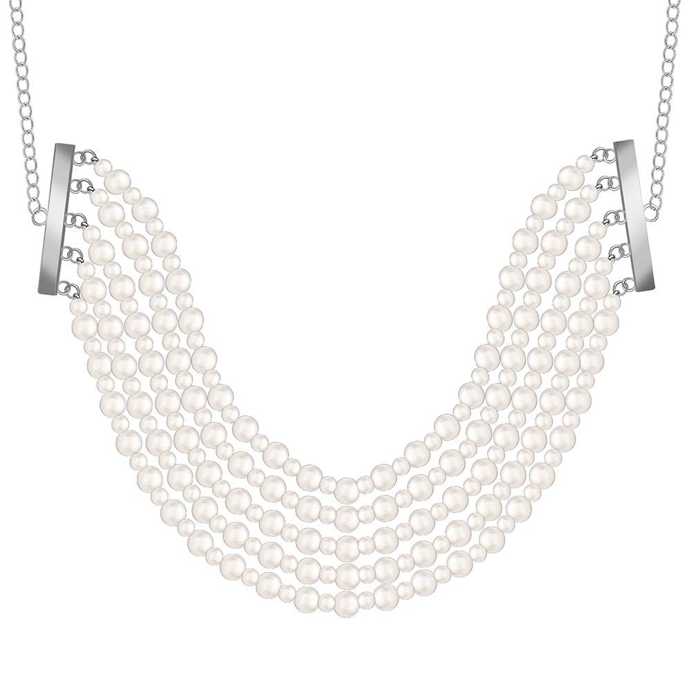 925 Silver Doris Pearl Necklace|Pendant To Gift Women & Girls | With Certificate Of Authenticity And 925 Stamp | 6  : TLPD0144