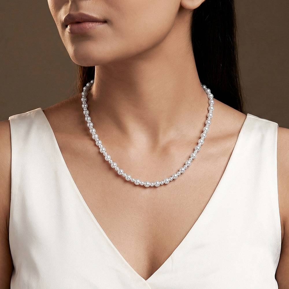 925 Silver Ana De Armas Pearl Necklace|Pendant To Gift Women & Girls | With Certificate Of Authenticity And 925 Sta : TLPD0145