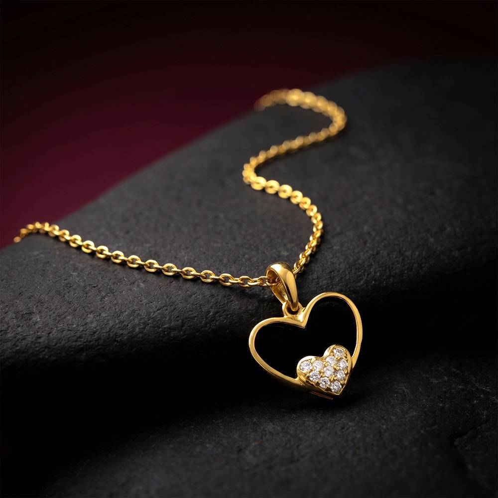 BRD JEWELRY 925 Sterling Silver 18K Gold Plated Hallow Heart