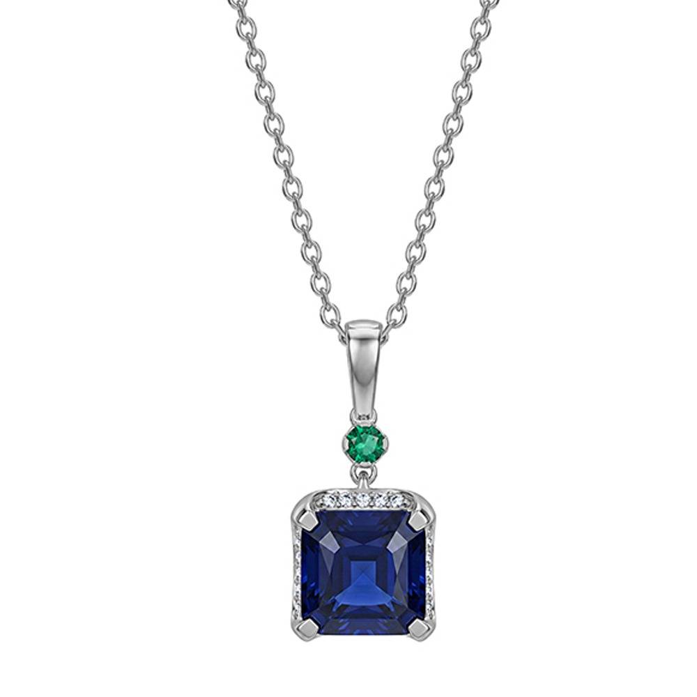 925 Silver Sapphirus Pendant With Link Chain|Necklace To Gift Women & Girls | With Certificate Of Authenticity And  : TLPD0285