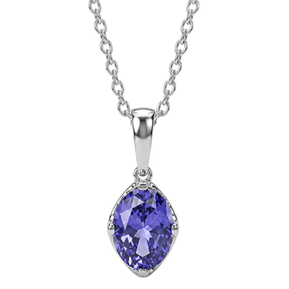925 Silver Sapphire Glow Pendant With Link Chain|Necklace To Gift Women & Girls | With Certificate Of Authenticity  : TLPD0286