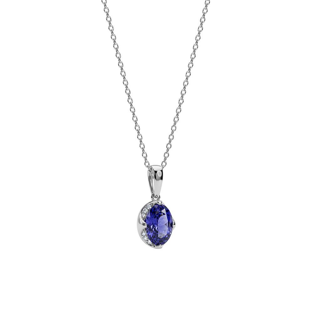 925 Silver Sapphire Glow Pendant With Link Chain|Necklace To Gift Women & Girls | With Certificate Of Authenticity  : TLPD0286
