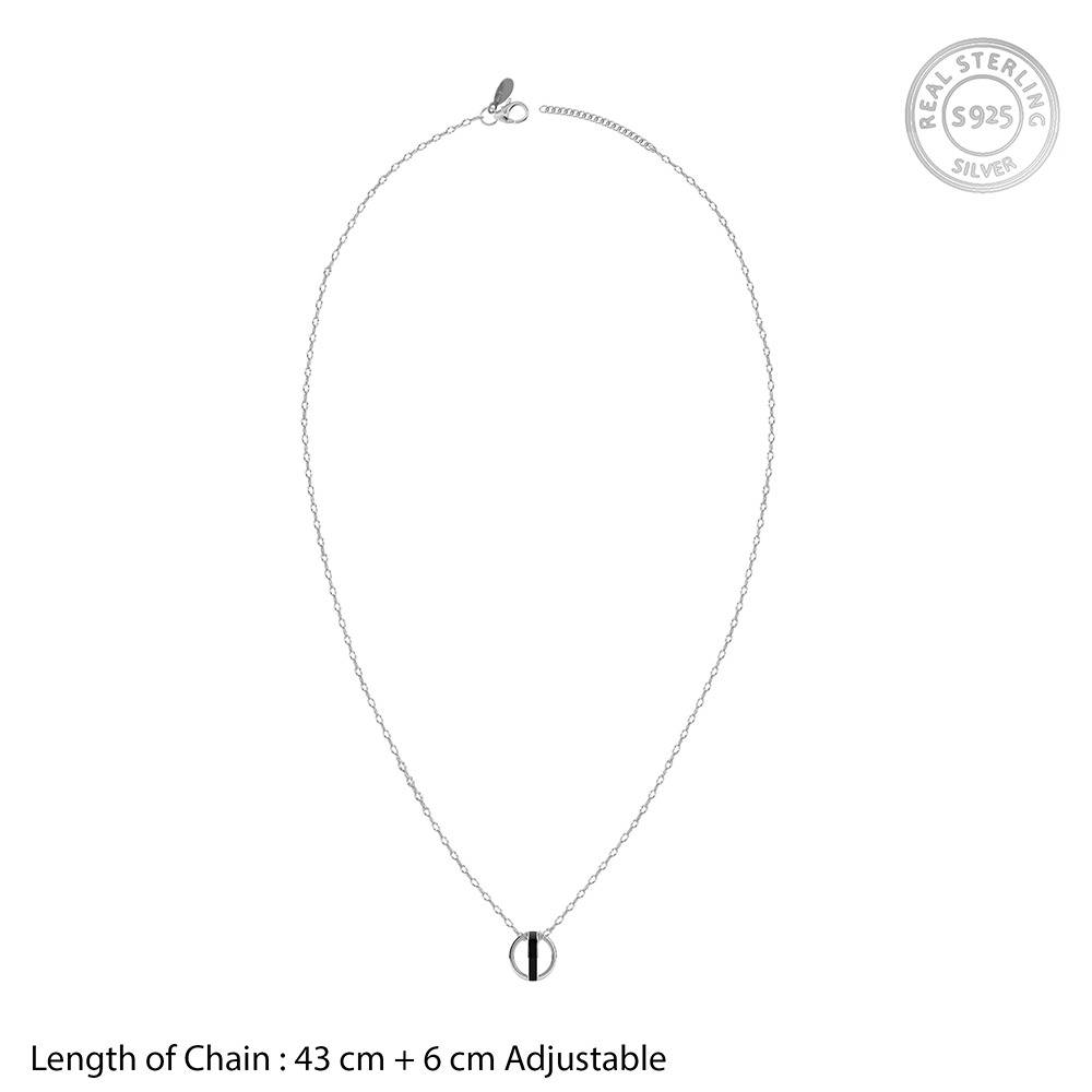 925 Silver Orbis Hoop Pendant With Link Chain|Necklace To Gift Women & Girls | With Certificate Of Authenticity And : TLPD0362