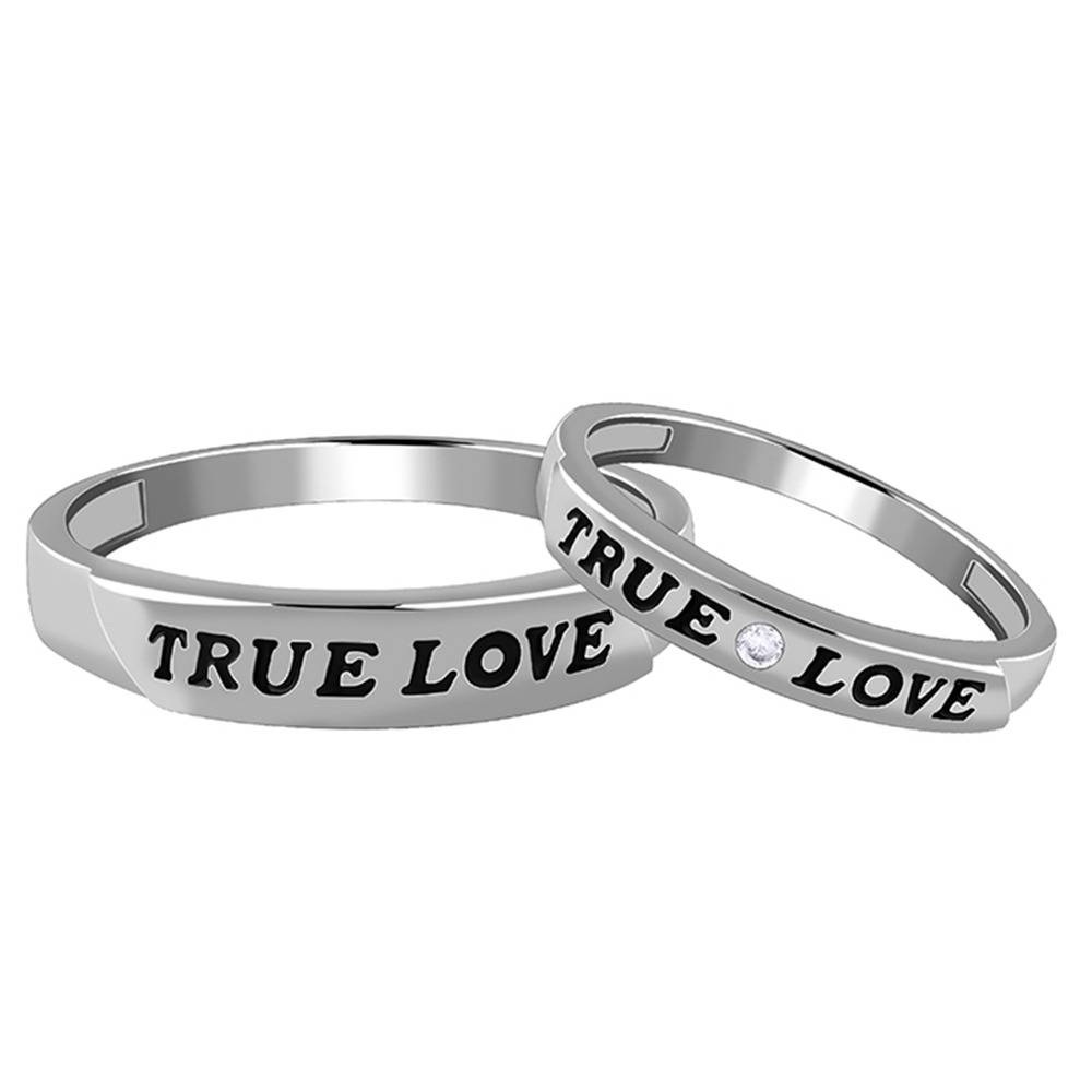 925 Silver True Love Couple Rings,Fixed Size, Indian-19(M),Indian-12(F)|Gifts For Couples : TLR011