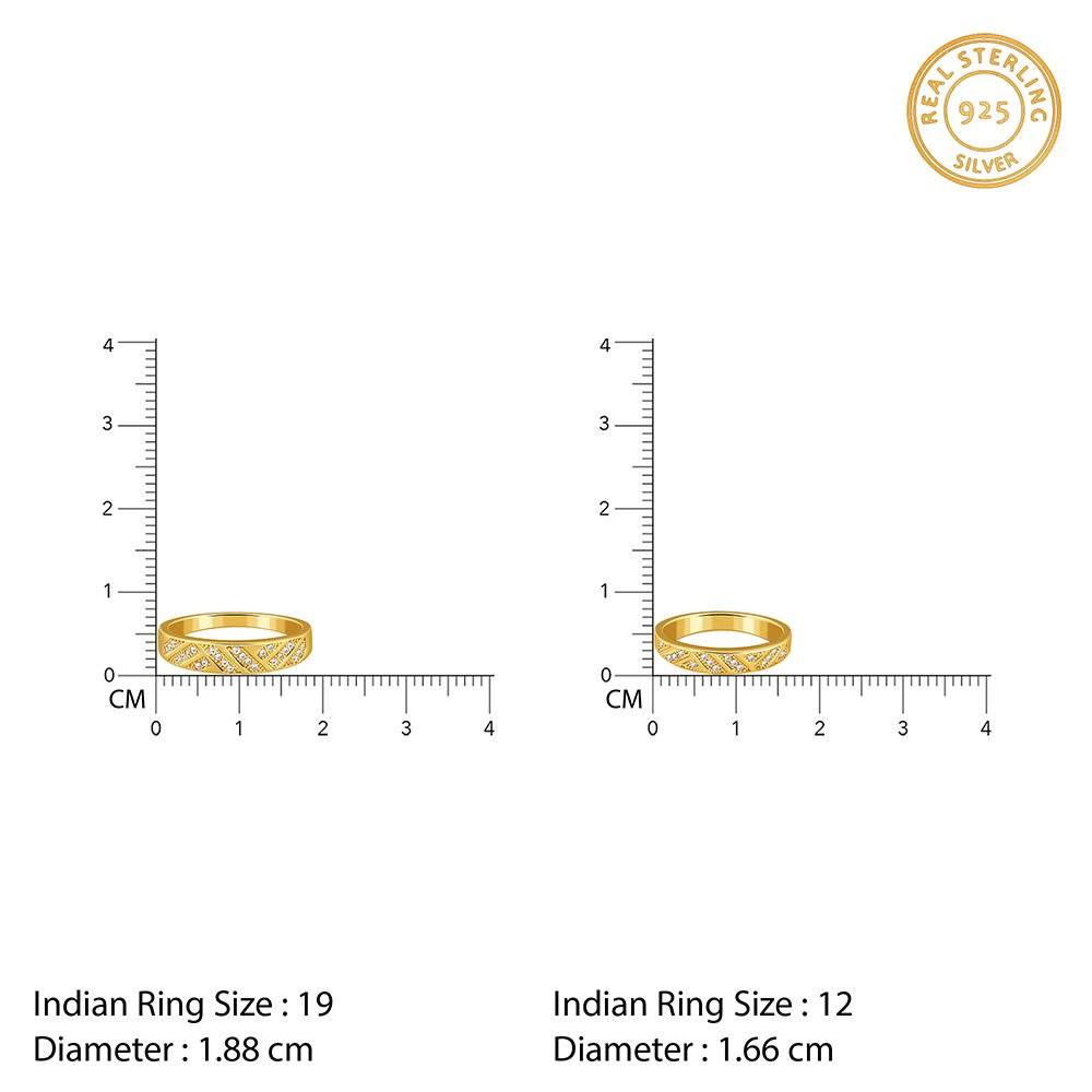 925 Silver Golden Aztec Shine Couple Rings, Fixed Size, Indian-19(M),Indian-12 (F)|Gifts For Couples| With Certificat : TLR015