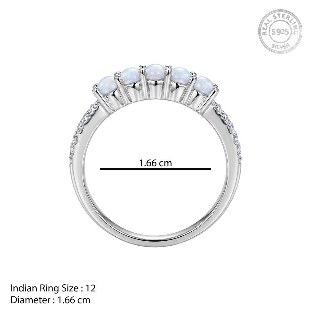 925 Silver Cabochon Ring, Fixed Size |Gifts For Women And Girls | With Certificate Of Authenticity And 925 Stamp | 6 : TLR0161